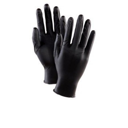 SHOWA Nitrile Disposable Gloves, 4 mil Tips/4 mil Palm Palm, Nitrile, Powder-Free, L, 50 PK, Black GLV109-L